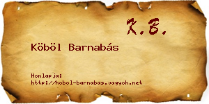 Köböl Barnabás névjegykártya